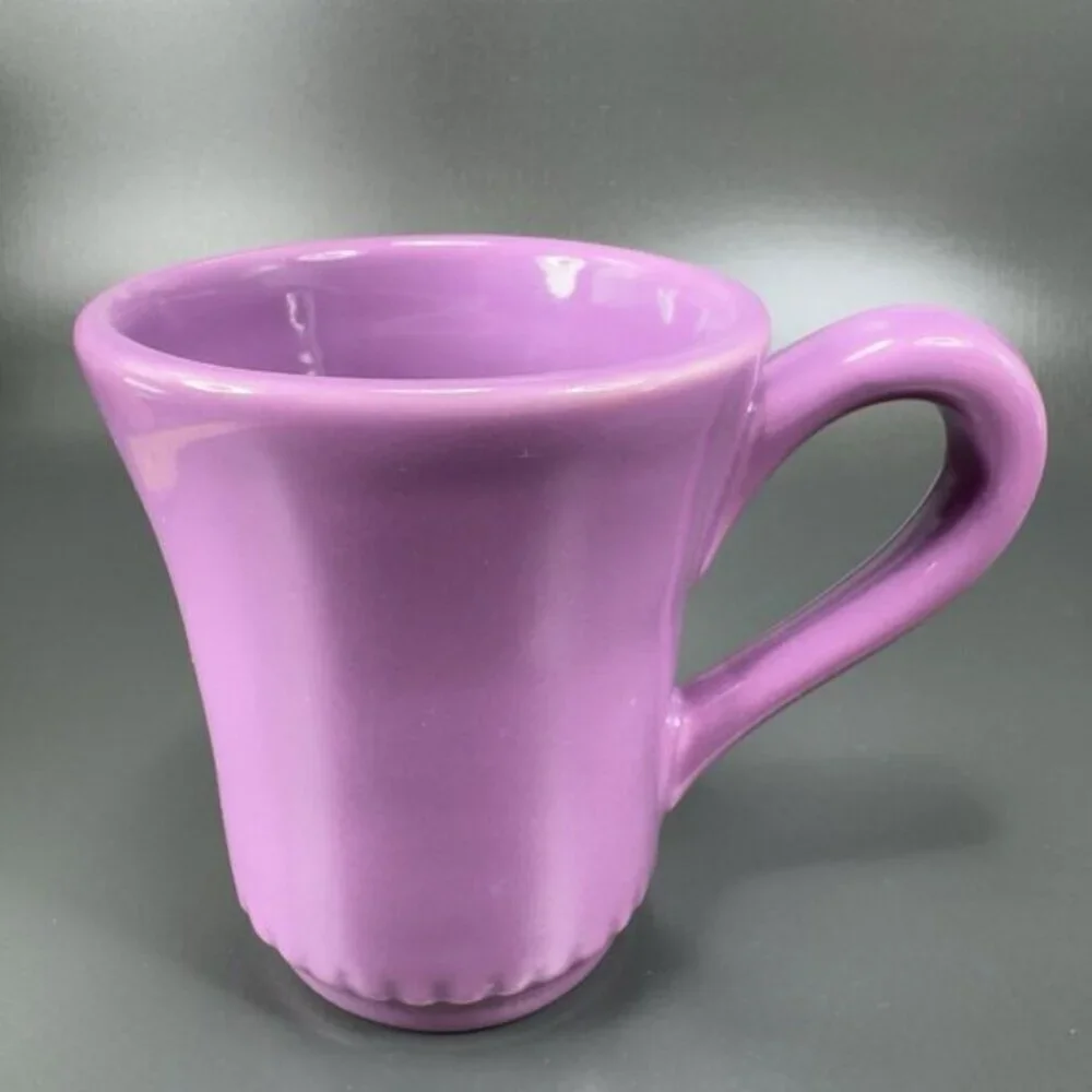 Williams Sonoma Rustic HeartVisit Collection Coffee Mug Cup Beaded Bottom Purple